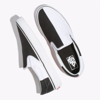 vans范斯男鞋一脚蹬板鞋休闲鞋SLIP-ON低帮套脚黑白拼色8F7VMB BLK/TRUE WHI 9.0Men=10.5Women