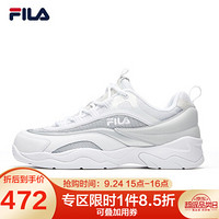 FILA FUSION斐乐 RAY男子复古跑鞋2020春季新款老爹鞋休闲运动鞋 集团白/日岩灰-WG 41