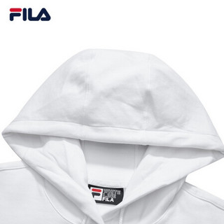 FILA 斐乐官方 女子连帽卫衣经典百搭ins潮抽绳卫衣 标准白-WT 165/84A/M