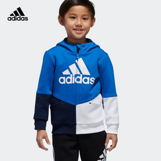 阿迪达斯官网 adidas LB FZ HOODY 小童装训练运动针织夹克外套DM7082 如图 140CM