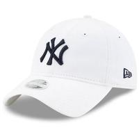 MLB男女棒球帽New York Yankees白色可调节运动帽遮阳帽弯檐纯色纯棉3653503 single OSFA
