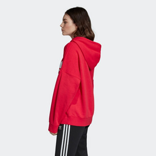 阿迪达斯官网 adidas 三叶草 HOODIE 女装运动套头衫EC1882 粉 32(参考身高:160~165CM)