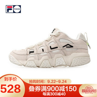 FILA FUSION 斐乐BarricadeLow篮球鞋女2020秋新款复古运动鞋 休闲篮球鞋低帮 白中白-BD 39