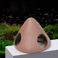 憨憨乐园 鱼缸造景石摆件紫砂陶罐躲避洞鱼躲避屋产卵洞繁殖罐水草虾窝树脂装饰品 三孔鲷罐