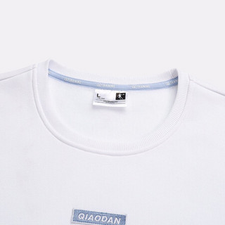 乔丹 男装针织上衣运动T恤简约时尚卫衣 XWD33201326B 白色 L