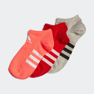 阿迪达斯官网 adidas KIDS LOW CUT 3P 小童训练运动袜子GD8967 粉/浅猩红/中麻灰 S