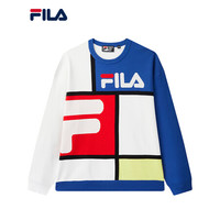 FILA(斐乐)官方吴谨言同款女士编织衫2020秋季新款针织撞色休闲毛衣 钻蓝-BU 160/80A/S