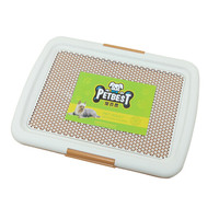 宠百思(PETBEST)狗厕所宠物厕所网格尿片夹狗尿垫夹 棕色 小号(48*35cm)