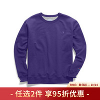 Champion冠军男士圆领套头衫卫衣柔软棉质保暖 S0888  407D55 Purple 2XL