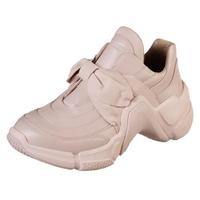 SKECHERS斯凯奇女鞋运动休闲鞋厚底老爹鞋蝴蝶结皮质68899 PINK 7.5