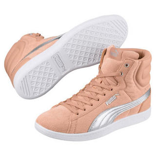 PUMA彪马女鞋运动鞋休闲鞋板鞋高帮系带舒适耐磨Vikky366813 Dusty Coral-Puma Silver 7.5