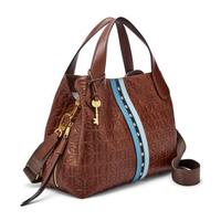 Fossil化石女款手提包单肩包斜挎包Maya压花皮质休闲ZB7771P Brown Multi one size