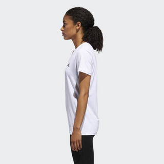 ADidas阿迪达斯女士速干T恤休闲运动上衣短袖V型DH3587 White / Black 2XL