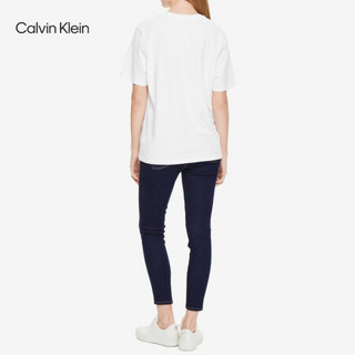 CK Jeans 2020春夏款 女装Logo休闲圆领短袖T恤J213893 YAF-白色 XS