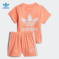 阿迪达斯官网adidas 三叶草 SHORT TEE SET婴童装短袖运动套装FM5597 如图 68CM