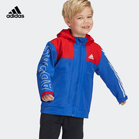 阿迪达斯官网adidas 小童装秋季训练运动梭织夹克外套GG3521 皇家蓝/白 116CM