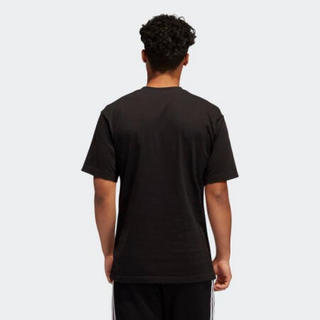 Adidas阿迪达斯男士常规版型罗纹圆领100％棉质短袖T恤GH6808 Black L