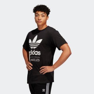 Adidas阿迪达斯男士常规版型罗纹圆领100％棉质短袖T恤GH6808 Black L