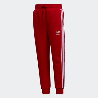 阿迪达斯官网 adidas 三叶草 CREW SET 小童装秋季运动套装GN6796 黑色/浅猩红 110CM