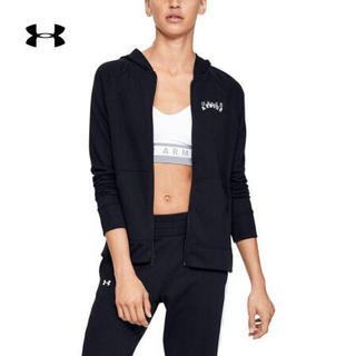 安德玛官方UA Rival女子运动拉链外套Under Armour1351810 黑色001 XL