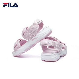 FILA 女鞋 斐乐官方 TRACER SANDAL女子运动凉鞋魔术贴2020夏季新款休闲鞋沙滩鞋 丁香粉-PK 38