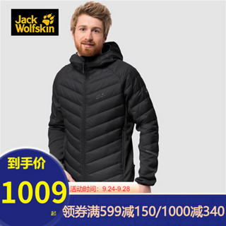 JackWolfskin狼爪官方羽绒服男秋冬新品户外运动休闲都市时尚防风保暖夹克外套1204261 1204261-6000/黑色 M 175/96A