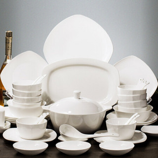 纯白骨瓷碗 大碗 汤碗奥碗陶瓷骨瓷餐具套装碗碟面碗自由搭配 纯白天鹅