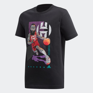 阿迪达斯官网 adidas Y HARDEN GEEK 大童装篮球运动短袖T恤FT9174 如图 152CM