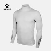 KELME卡尔美运动紧身衣男 弹力加绒厚款高领保暖健身服K15Z732 3881109白色 XL/180