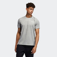 Adidas阿迪达斯男士罗纹圆领100％纯棉球衣夏季短袖T恤EK1319 Grey XL