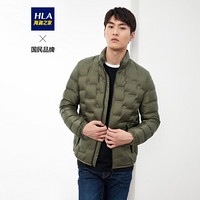 HLA海澜之家羽绒服男2019秋季舒适立领轻薄鹅绒服HWRAJ3R058A卡其(B4)180/96A(52)