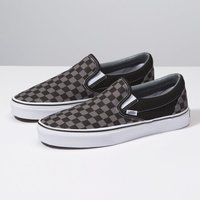 vans范斯男女款低帮休闲鞋懒人鞋一脚蹬套脚鞋时尚帆布鞋3029873 Black/Pewter Check 4.5 Boys = 6.0 Wom=36码