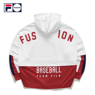 FILA FUSION 斐乐男子卫衣2020冬季新款运动针织连帽套头衫 标准白-RD（宽松版型，建议拍小一码） 155/76A/XS