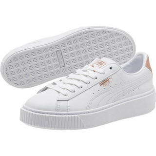 PUMA彪马女鞋运动鞋休闲鞋板鞋增高Basket Platform RG368190 Puma White-Rose Gold 8