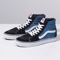 vans范斯男鞋女鞋情侣款休闲鞋板鞋高帮拼接SK8-HI经典款D5INVY NAVY/WHITE 5.0 Boys/ 6.5 Women=36.5码