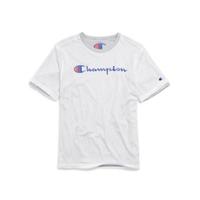 Champion男款T恤上衣圆领短袖网眼透气吸汗快干舒适休闲T4504 549922 White/Oxford Grey L