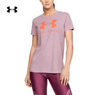 安德玛官方UA Sportstyle女子圆领运动短袖T恤Under Armour1346844 紫色694 XS