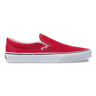 vans范斯男女鞋纯色帆布鞋套脚鞋平底鞋休闲鞋一脚蹬3945749 Racing Red/True White 8.0 Men = 9.5 Women