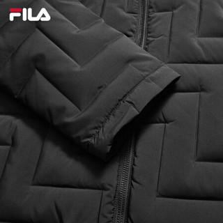 FILA  斐乐官方男士羽绒服2020年冬季新款轻薄短款休闲羽绒外套男 正黑色-BK 165/88A/S