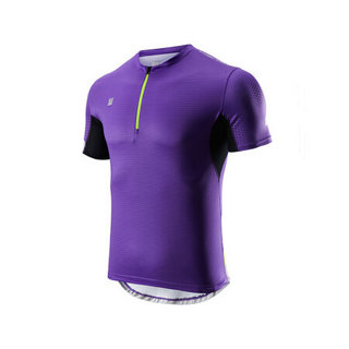 必迈（bmai）轻薄修身短袖 男短T恤 透气速干 FRZC013 必迈紫 XL