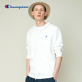 Champion冠军经典款BASIC 小C LOGO连帽拉链外套男 白色 S