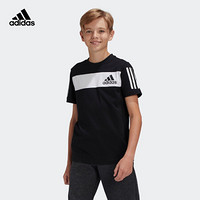 阿迪达斯官网 adidas YB SID TEE 大童装训练运动短袖T恤ED6505 黑色/白色/黑色 110CM