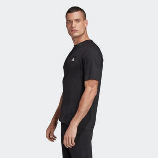 Adidas阿迪达斯男士罗纹圆领户外运动球衣夏季短袖T恤FL4003 Black L