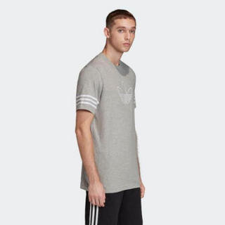 Adidas阿迪达斯男士基本打底棉T恤夏季清凉五分袖短袖上衣FM3895 Grey L