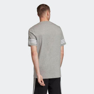 Adidas阿迪达斯男士基本打底棉T恤夏季清凉五分袖短袖上衣FM3895 Grey L