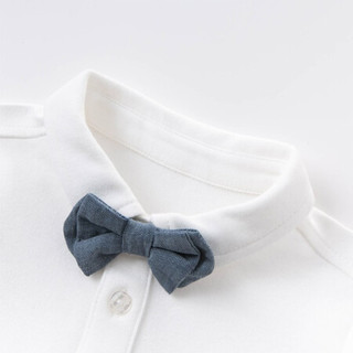 davebella 戴维贝拉童装男童衬衫儿童衬衣男宝宝 小学生校服白衬衫秋装新品婴幼儿秋季上衣  17541  白色 130cm（(建议身高120-130cm）