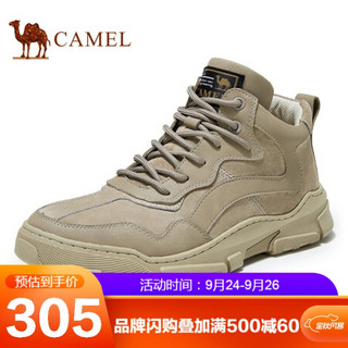 骆驼（CAMEL） 百搭低帮风日常绒面质感休闲工装鞋男 A032353230 浅沙 40