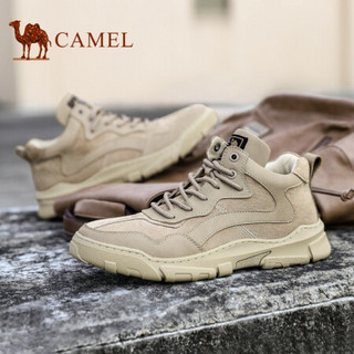 骆驼（CAMEL） 百搭低帮风日常绒面质感休闲工装鞋男 A032353230 浅沙 40