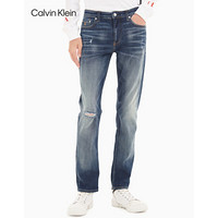 CK Jeans2020秋冬款男装合体紧身版复古水洗直筒牛仔裤J316278 1BJ-蓝色 30