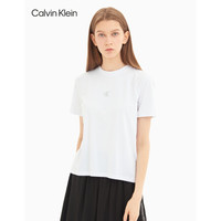 CK Jeans2020秋冬款女装圆领时尚舒适银色LOGO短袖T恤J215065 YAF-白色 M